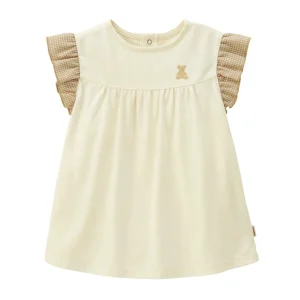 TUNIQUE BEIGE ET CRÈME MOTIF PIED-DE-POULE