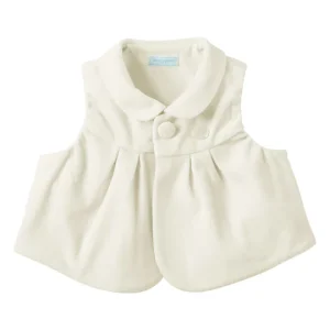 GILET EN COTON BLANC À COL CLAUDINE