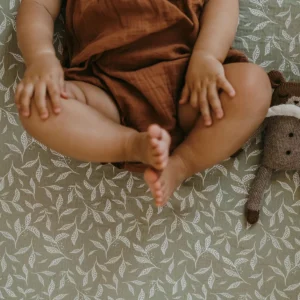 Drap housse 120x60 cm - motif leaves