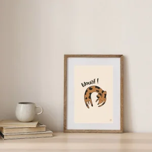 Affiche A4 Chien Teckel "Wouaf"