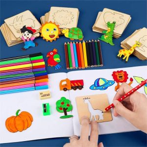 Apprentissage de dessin Bois Montessori pour enfants
