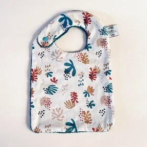 Bavoir en coton bio Corail